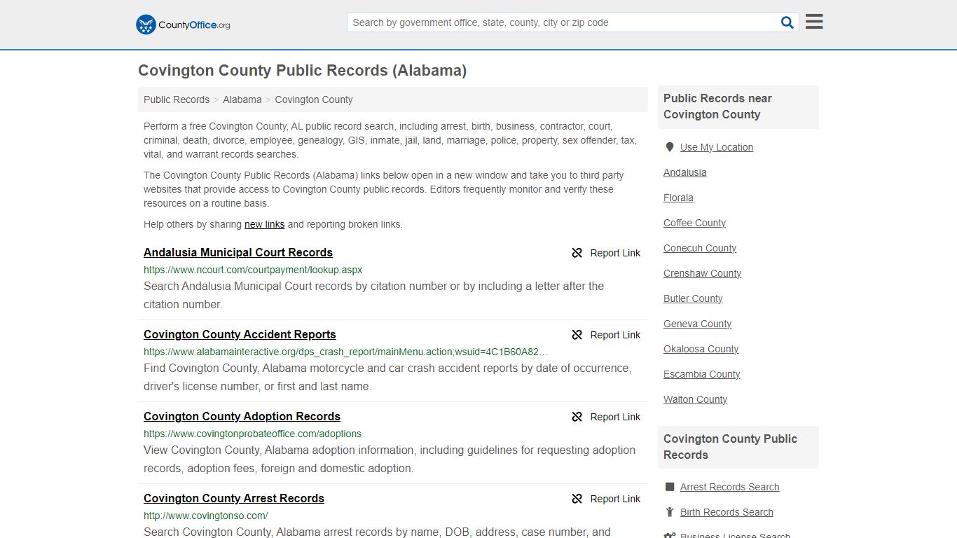 Public Records - Covington County, AL (Business, Criminal, GIS ...