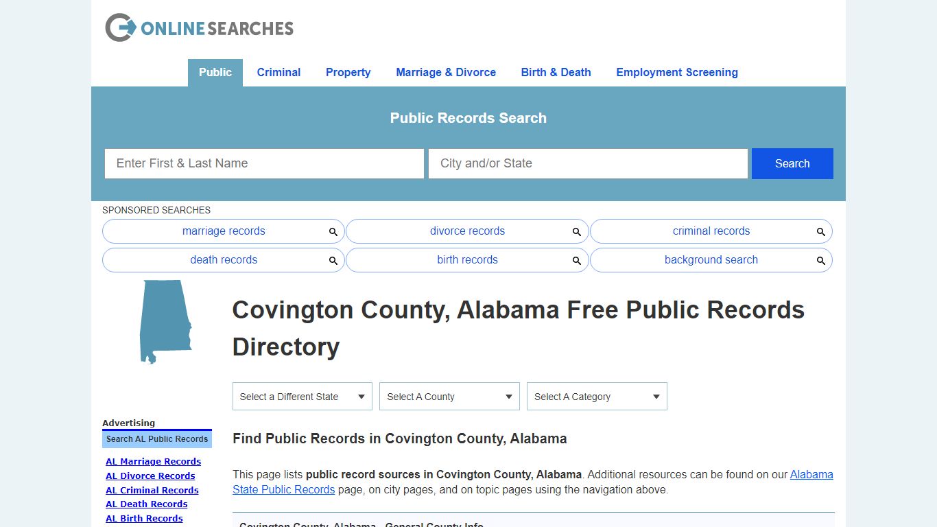 Covington County, Alabama Public Records Directory